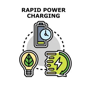 Rapid power charging concept vector illustration Stock Illustration