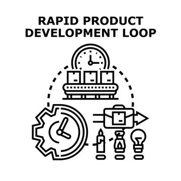 Rapid product development loop concept generating ideas quickly 스톡 일러스트