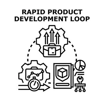 Rapid product development loop optimizing business processes Ilustração Stock