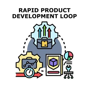 Rapid product development loop optimizing business processes Ilustração Stock