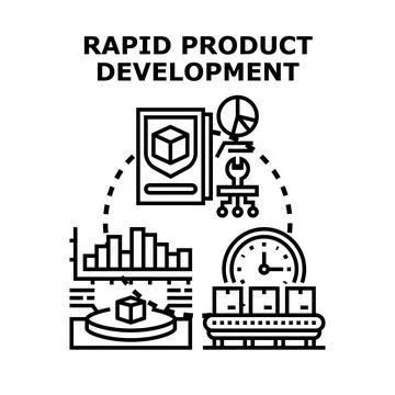 Rapid product development process management concept Stock Illustration