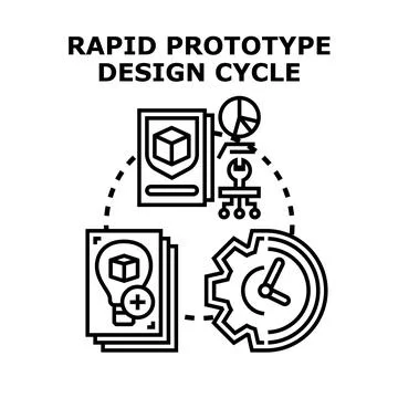 Rapid prototype design cycle engineering process concept Stockillustratie