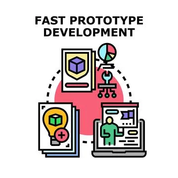 Rapid prototype development process concept icon creating Stock Illustration