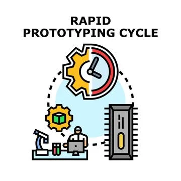 Rapid prototyping cycle vector illustrating product development Stock Illustration