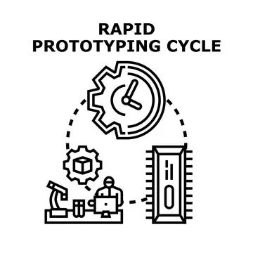 Rapid prototyping cycle vector illustrating product development Stock Illustration