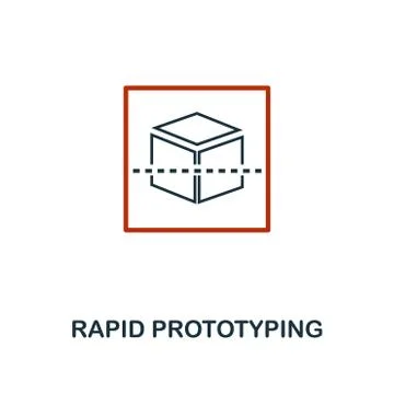 Rapid Prototyping icon in two color design. Red and black style elements from Illustrazione stock