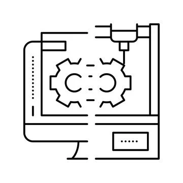Rapid prototyping line icon vector illustration Stock Illustration