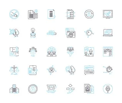 Rapid prototyping linear icons set. Iterative, Agile, Design, Innovation Stock Illustration