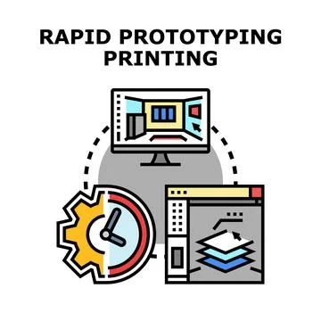 Rapid prototyping printing process vector concept イラスト素材