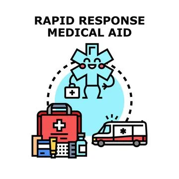 Rapid response medical aid vector service concept Stock Illustration