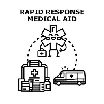 Rapid response medical aid vector service concept Stock Illustration