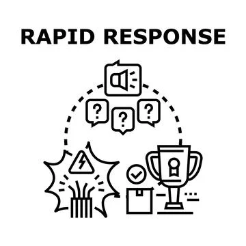 Rapid response solving problem achieving business success Stock Illustration