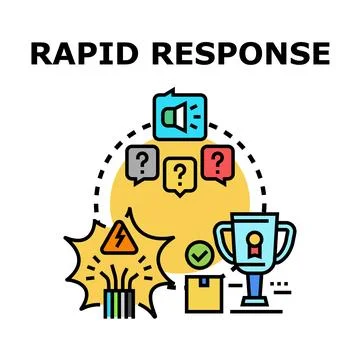 Rapid response solving problem achieving business success Stock Illustration