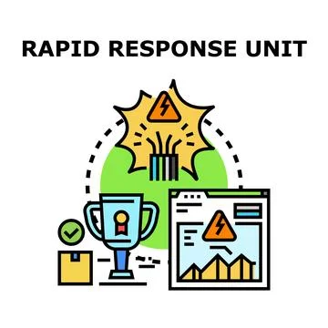 Rapid response unit addressing urgent technical problem Stock Illustration