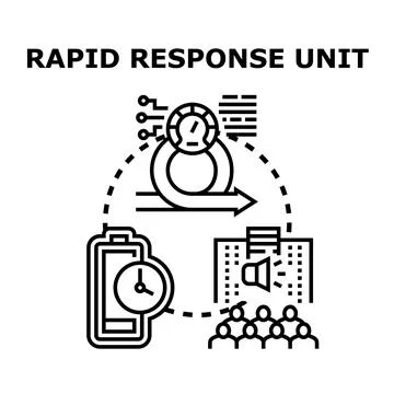 Rapid response unit executing fast emergency solution Stock Illustration