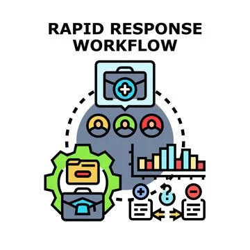 Rapid response workflow system for efficient process management Stock Illustration