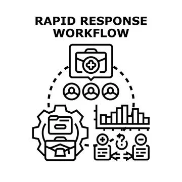Rapid response workflow system for efficient process management Stock Illustration