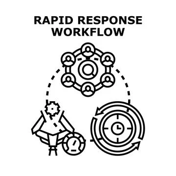 Rapid response workflow system planning and execution concept Stock Illustration