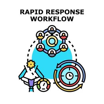 Rapid response workflow system planning and execution concept Stock Illustration