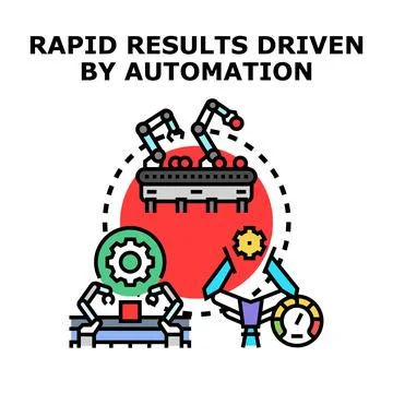 Rapid results driven by automation concept illustration 库存插图