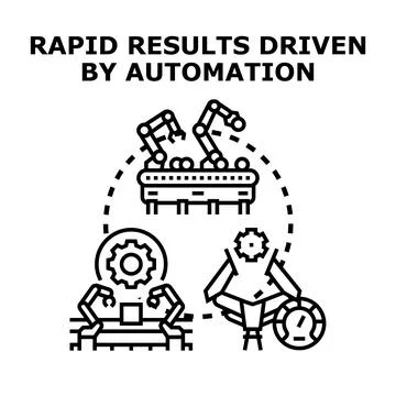 Rapid results driven by automation concept illustration Stock Illustration