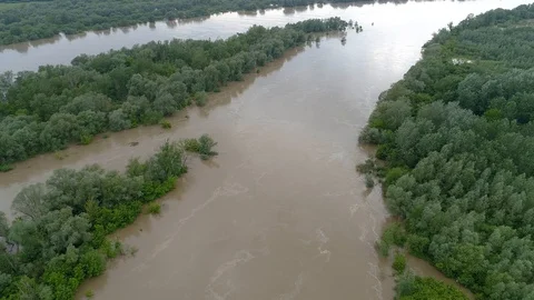 Rapid river, close-up, aerial view Stock Footage 120399001