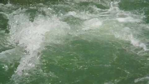 Rapid River Water Flowing With Beautiful Splashes And Clean Natural Background Stock Footage 342003788