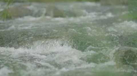 Rapid River Water in Slow Motion Stock Footage 69274016