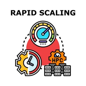 Rapid scaling concept for high performance computing system Illustrazione stock