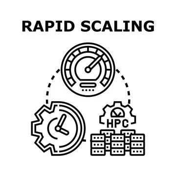 Rapid scaling concept for high performance computing system Stockillustratie