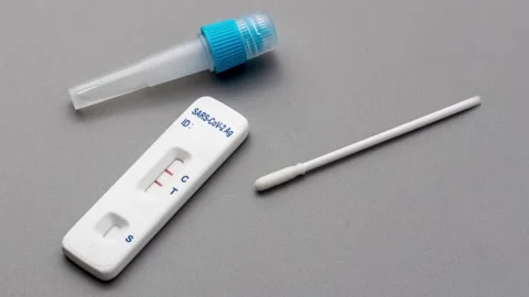 Rapid Self Test For COVID-19 With Positive Coronavirus Test Result. Stock Footage 154293395