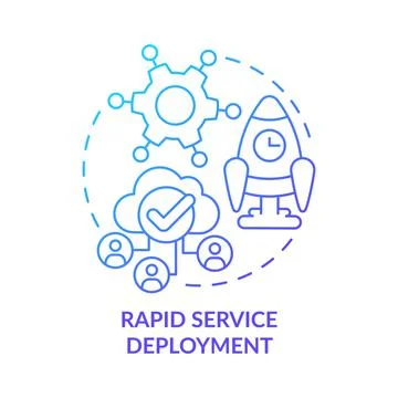 Rapid service deployment blue gradient concept icon イラスト素材