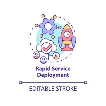 Rapid service deployment concept icon Stock Illustration