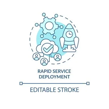Rapid service deployment turquoise concept icon Illustrazione stock