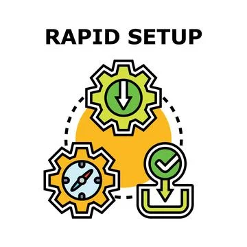 Rapid setup process complete with successful installation 스톡 일러스트