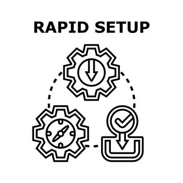 Rapid setup process complete with successful installation Stock Illustration