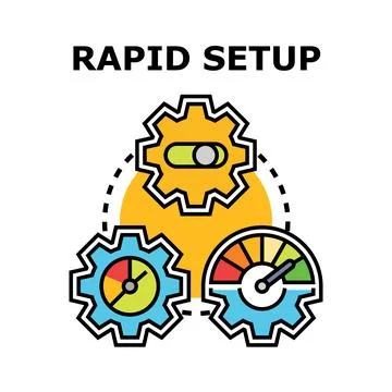 Rapid setup process with efficient configuration gears Stock Illustration