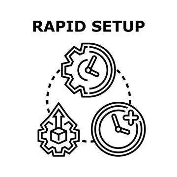 Rapid setup process optimizing time and efficiency concept イラスト素材