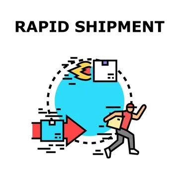 Rapid shipment logistics delivering global express package Stock Illustration