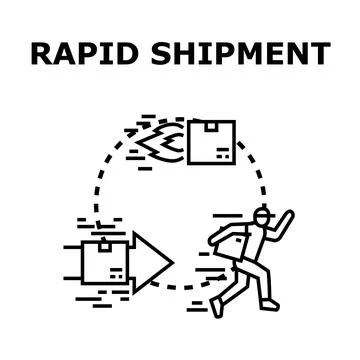 Rapid shipment logistics delivering global express package Stock Illustration