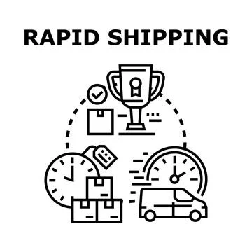 Rapid shipping concept with fast delivery service Stock Illustration