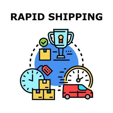 Rapid shipping concept with fast delivery service Stock Illustration