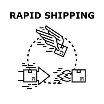 Rapid shipping global express package delivery service 스톡 일러스트