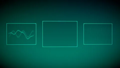 Rapid sideways dolly movement capturing a spatial computing UI, 4K Stock Footage 338432570
