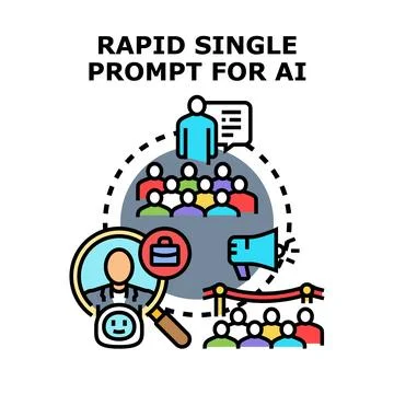 Rapid single prompt for ai artificial intelligence concept Stock Illustration