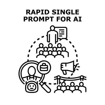 Rapid single prompt for ai artificial intelligence concept Stock Illustration