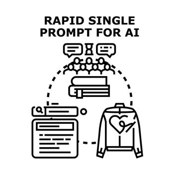 Rapid single prompt for creative ai generation Stock Illustration