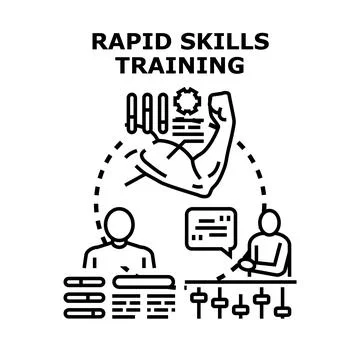 Rapid skills training, learning, and personal improvement concept イラスト素材