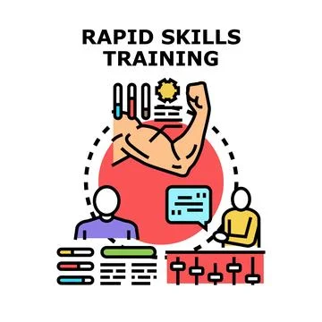 Rapid skills training, learning, and personal improvement concept Stock Illustration