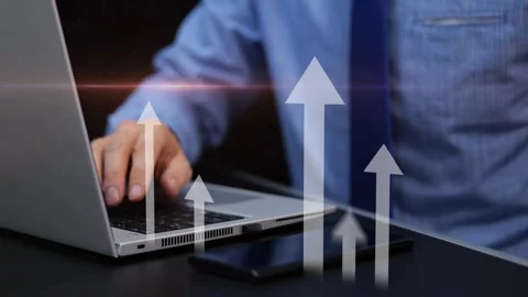 Rapid startup firm progress with rocket launch animation showing fast business 库存影片 330952041